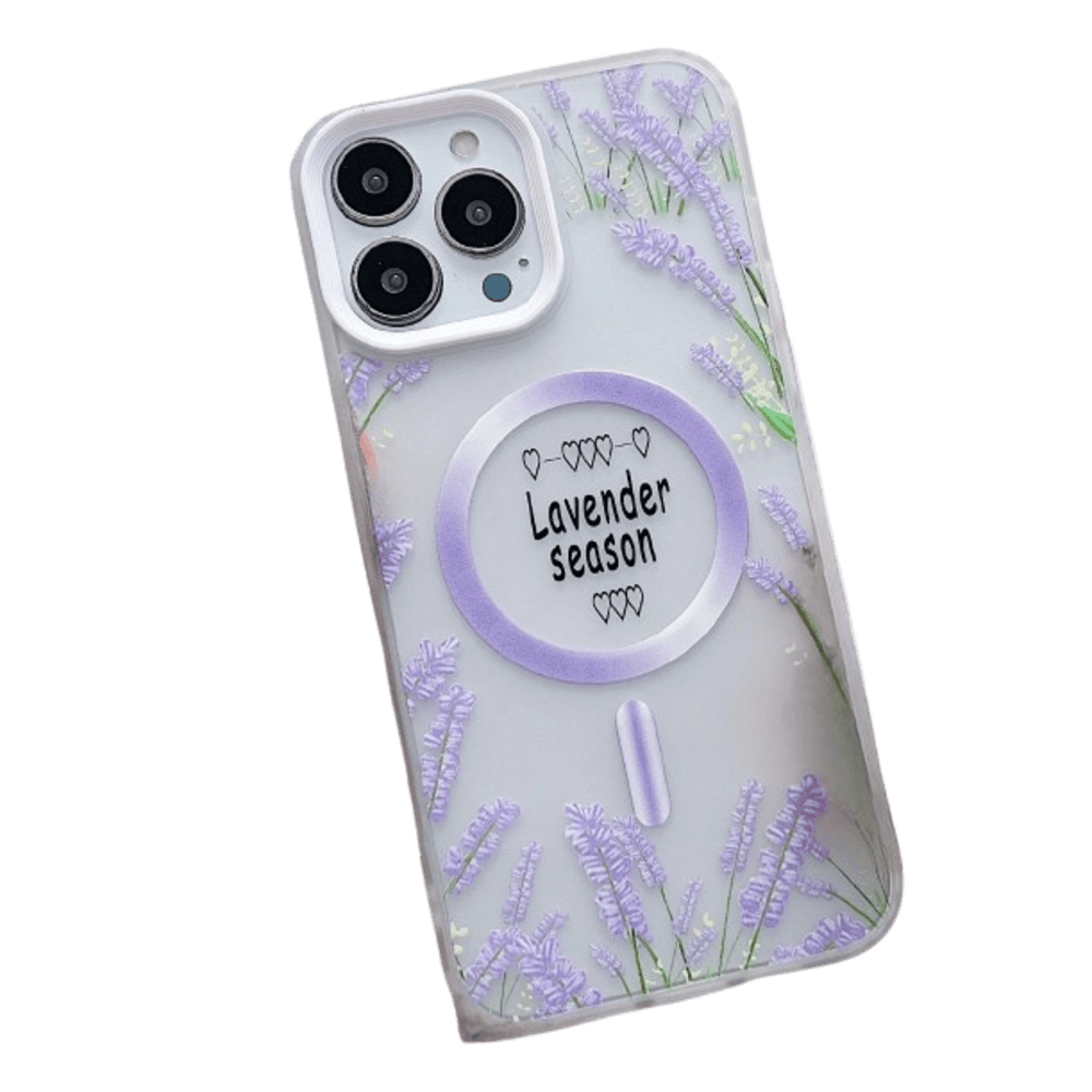 Funda para iPhone 15 Magsafe Flower Morado