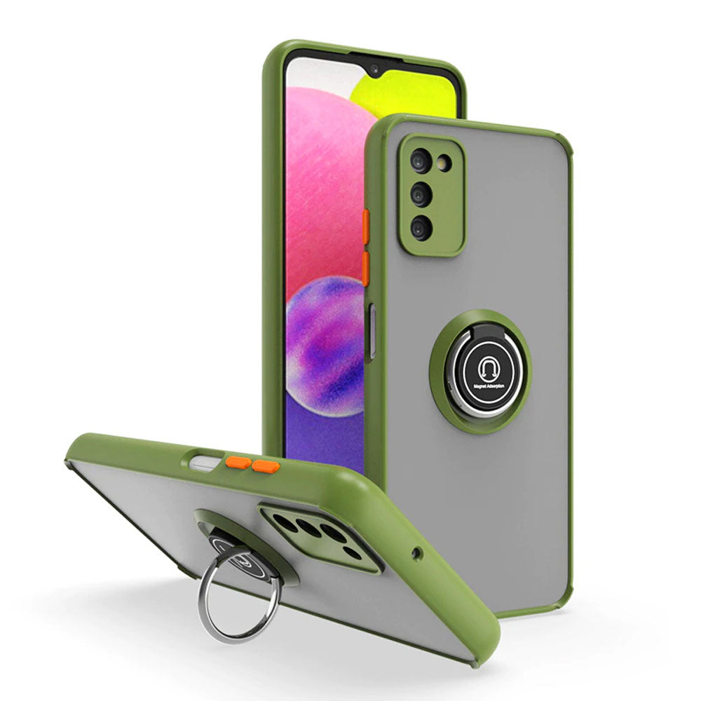 Funda Case para Samsung A04E Ahumado con Anillo Verde Claro