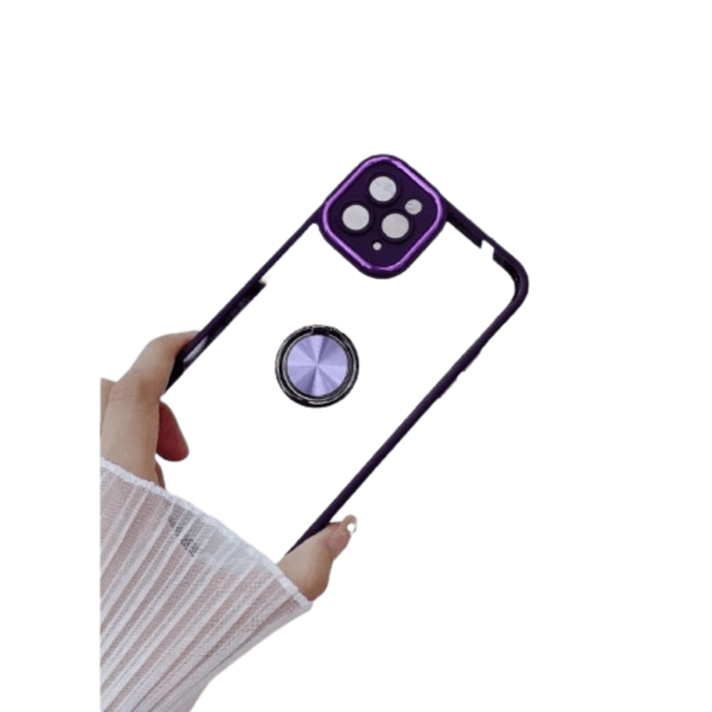 Funda Case para Samsung A04E Transparente Cromado Morado