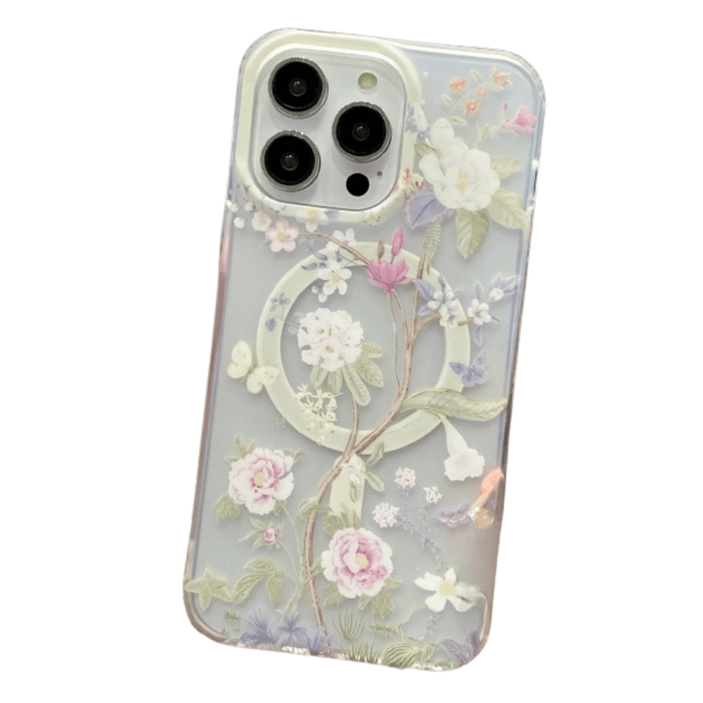 Funda para iPhone 14 Pro Magsafe Flower White