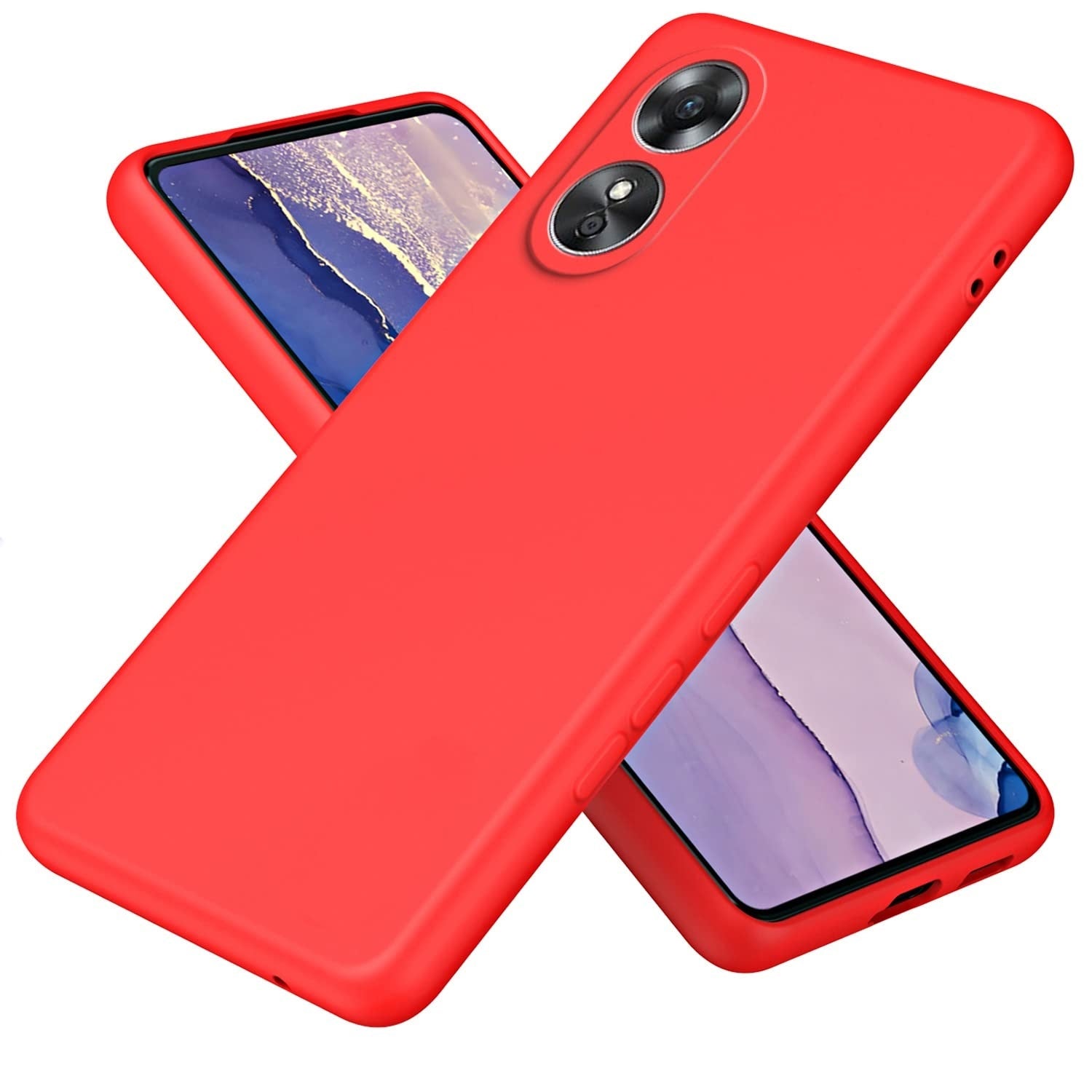 Funda para Oppo A54 Soft Feeling Antishock Rojo