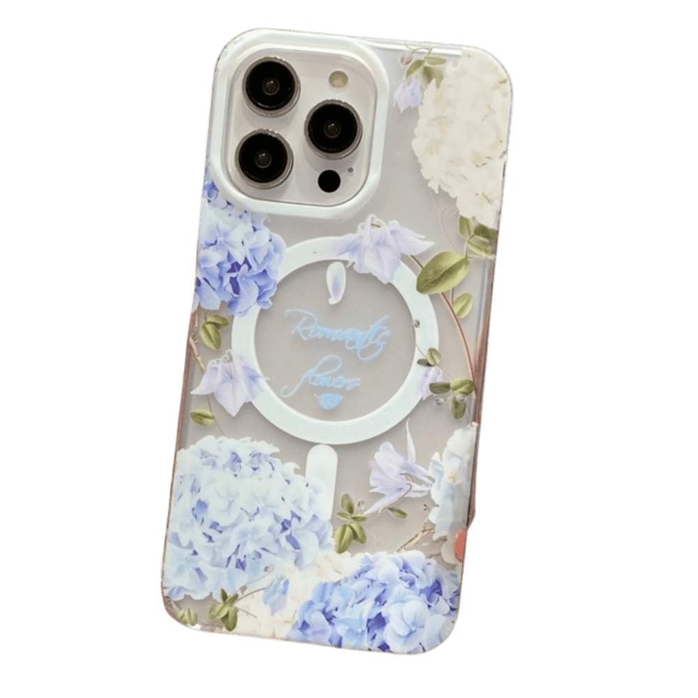 Funda para iPhone 14 Magsafe Flower Hortensia