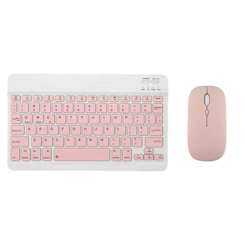 Teclado Bluetooth con mouse Rosado para Tablet