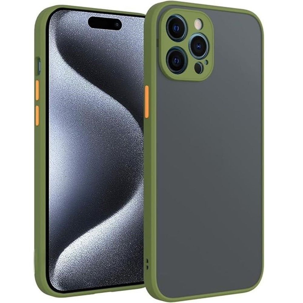 Funda para iPhone XR Ahumado Mate Verde militar Antishock