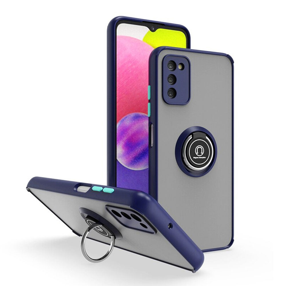 Funda Case para Samsung A04E Ahumado con Anillo Azul