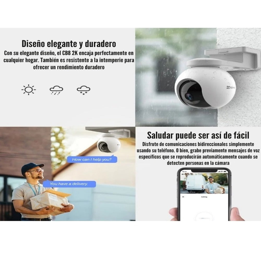 Cámara de Seguridad Wi-Fi Exterior Ezviz CB8 2K