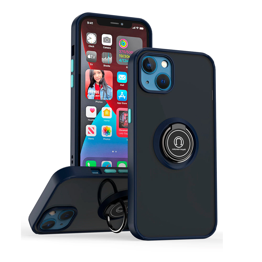 Funda Case para Realme 8 Pro Ahumado con Anillo Azul