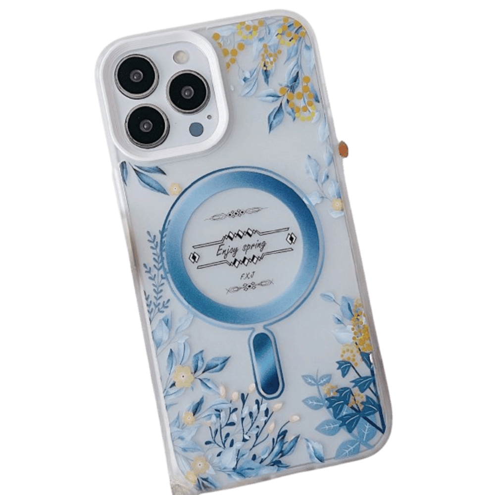 Funda para iPhone 15 Pro Max Magsafe Flower Blue