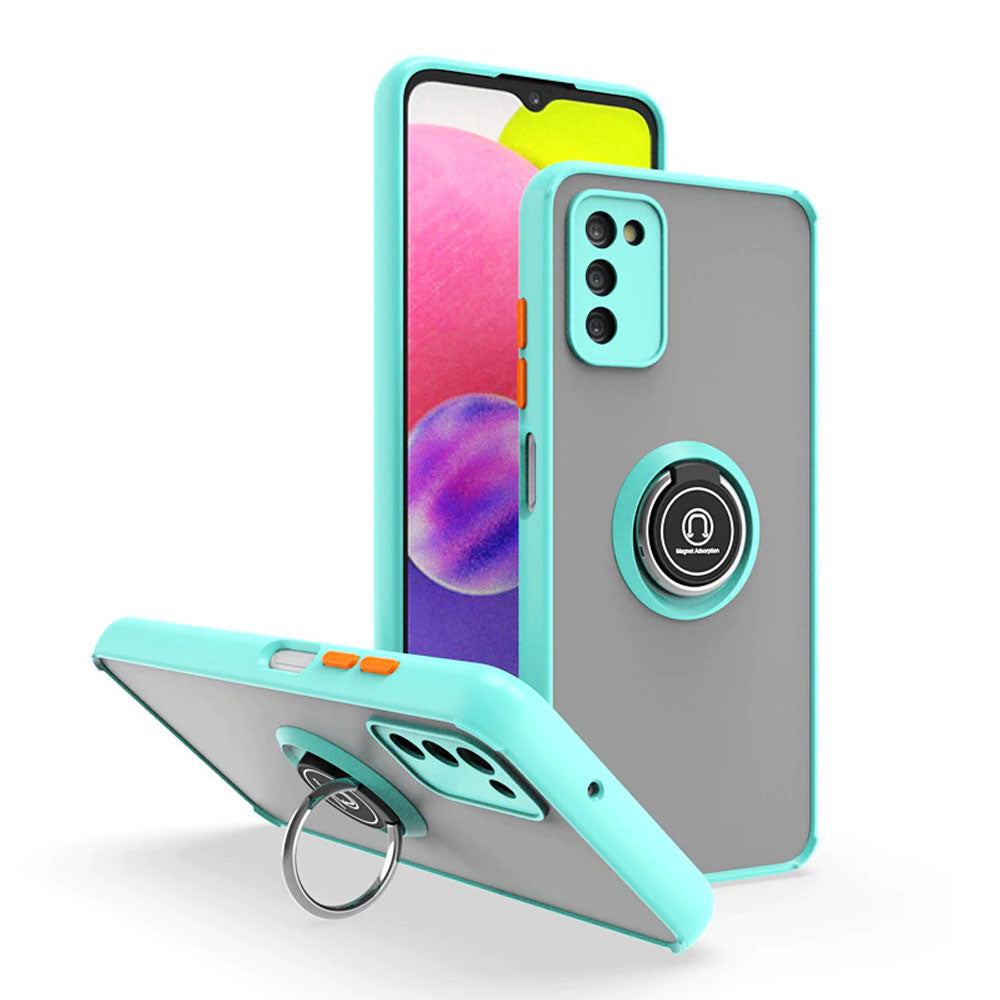 Funda Case para Samsung A04E Ahumado con Anillo Celeste