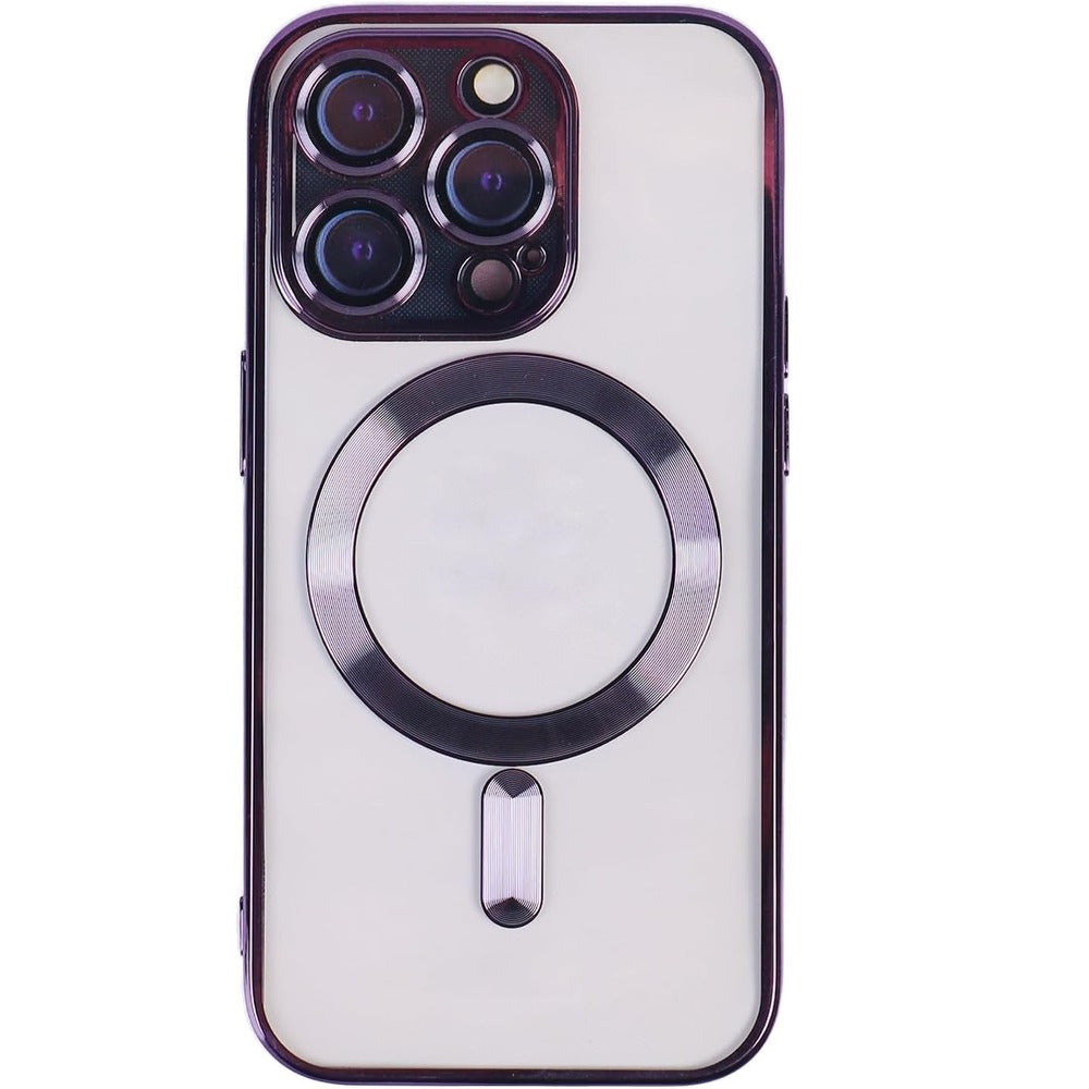 Funda iPhone 14 Pro Magsafe con Protector de Camara Morado