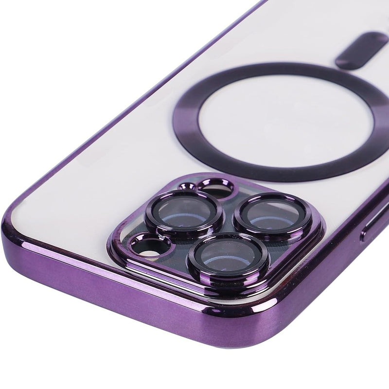 Funda iPhone 14 Magsafe con Protector de Camara Morado