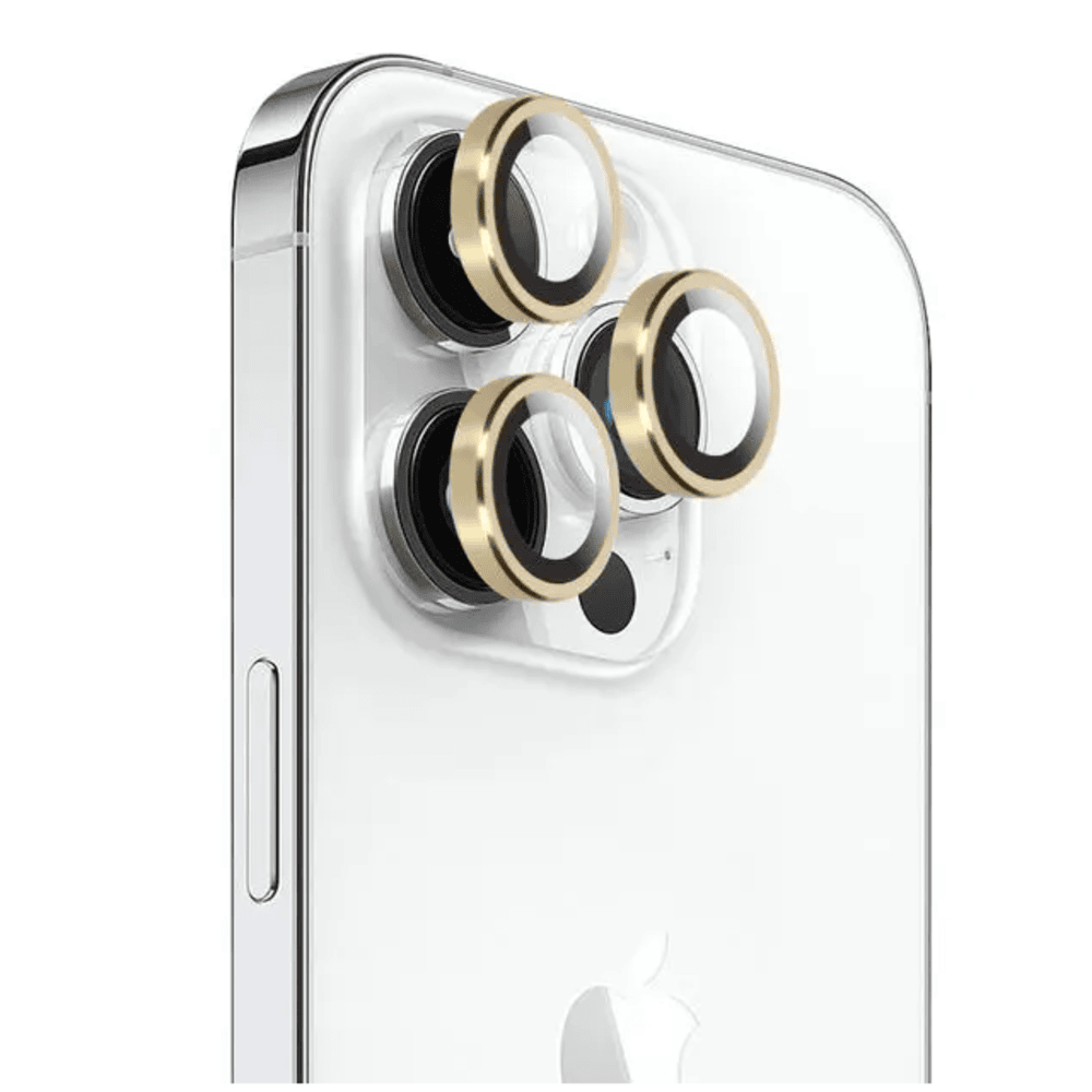 Protector de Lente de Camara Dorado para iPhone 14 Pro Max