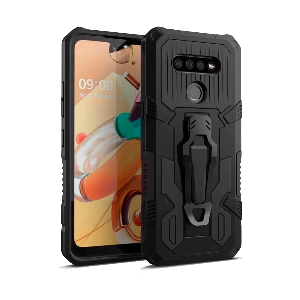 Funda Case para Motorola G8 Plus Robot con Gancho Negro