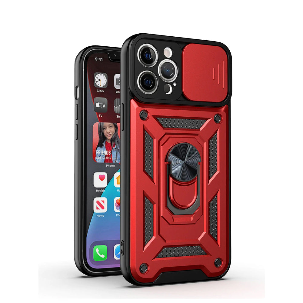 Funda para Motorola Moto G14 Holder Protector Camara Rojo