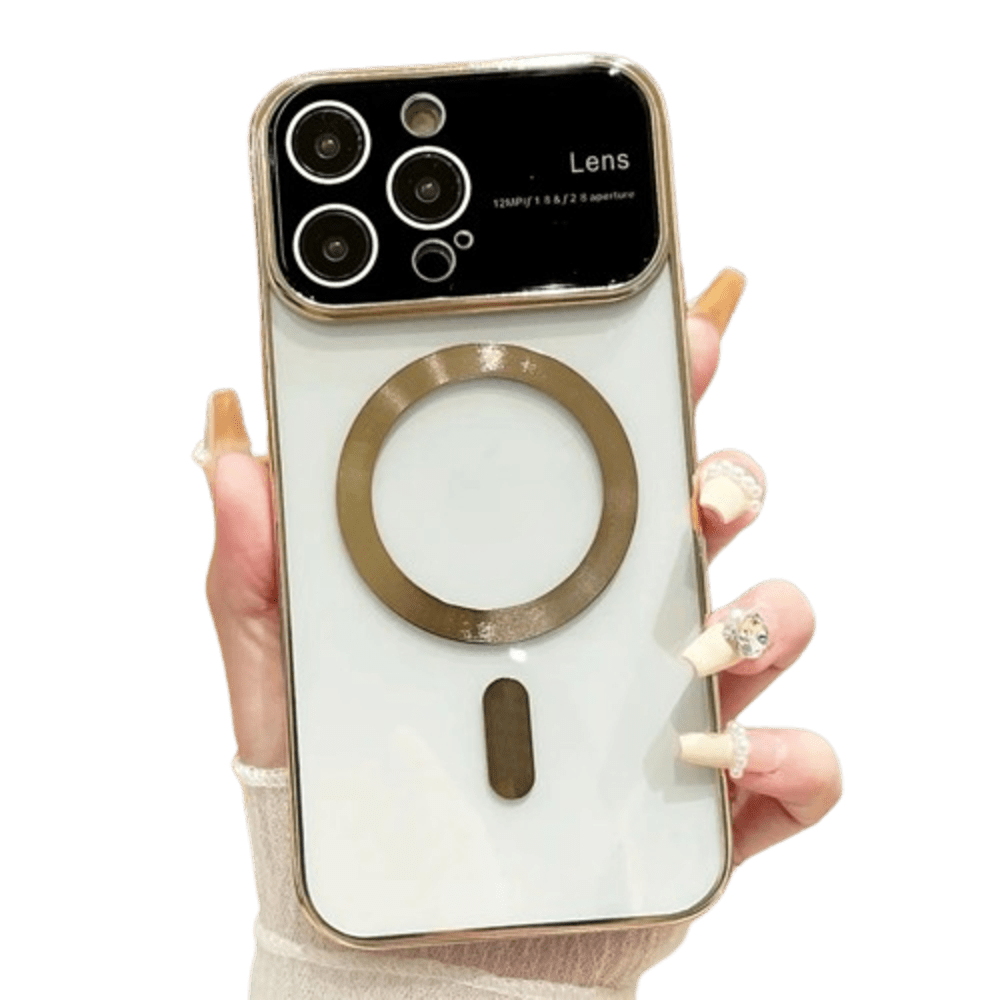 Funda Case para iPhone 15 MagSafe Dorado Lens Protector