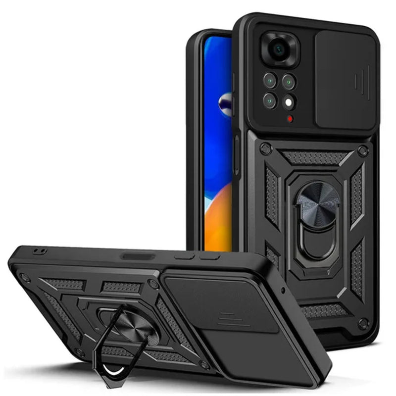 Funda Case de Xiaomi Note 11s Holder Protector Camara Negro
