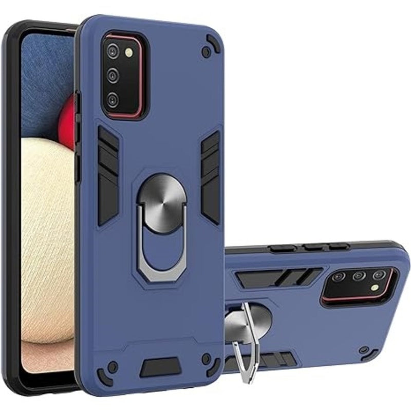 Funda para Samsung A31 con Anillo Metálico Azul Antishock