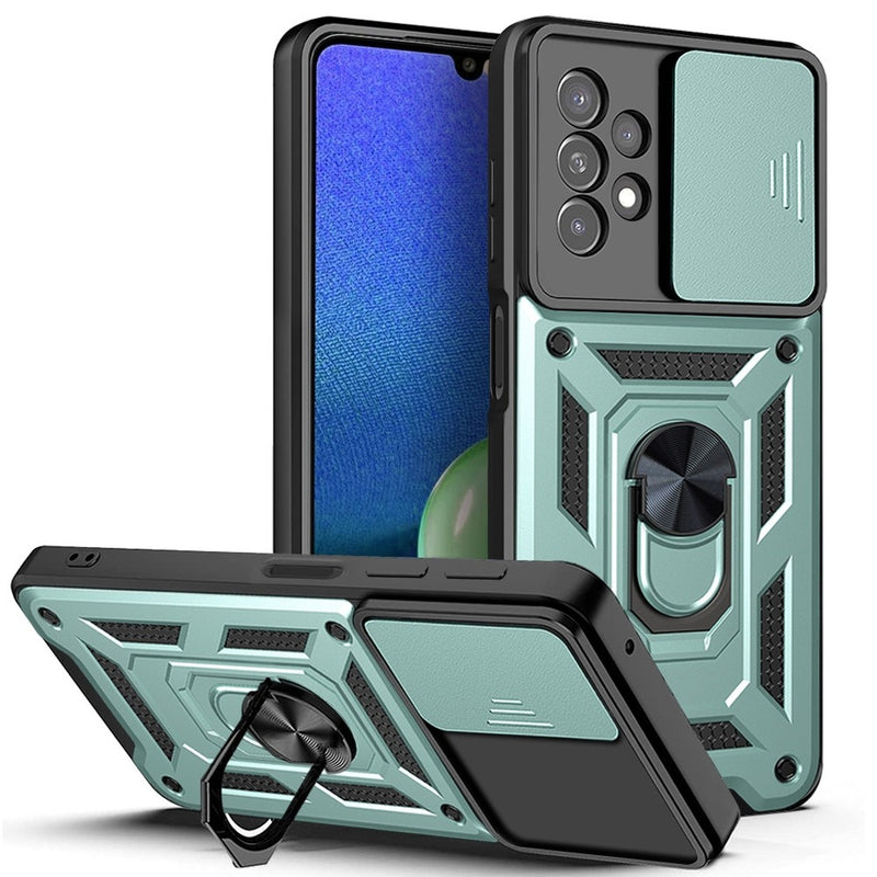 Funda Case para Samsung A52 Holder Protector Camara Verde