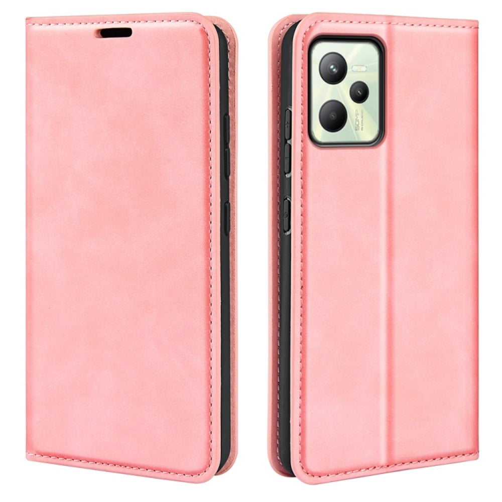 Funda Case para Realme C35 Flip Cover Rosa Antishock