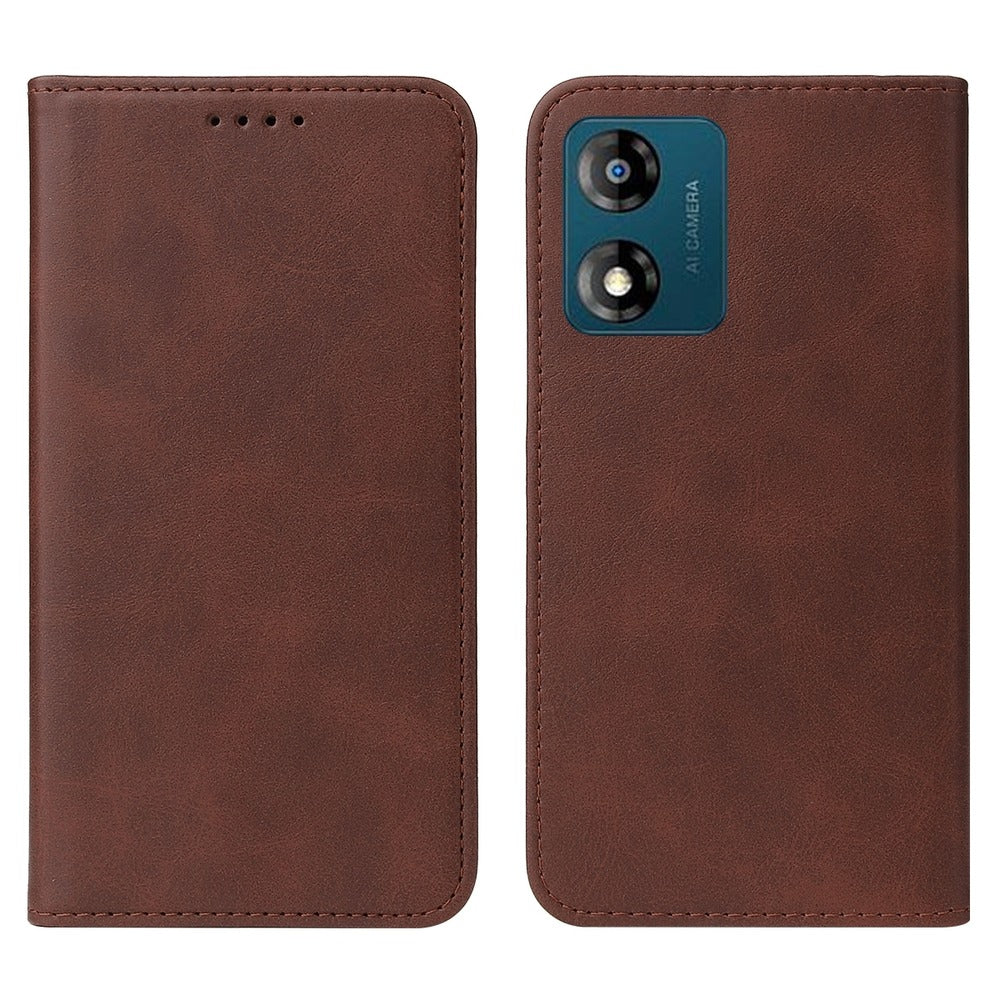 Funda para Motorola Moto E13 Flip Cover Marrón Antishock