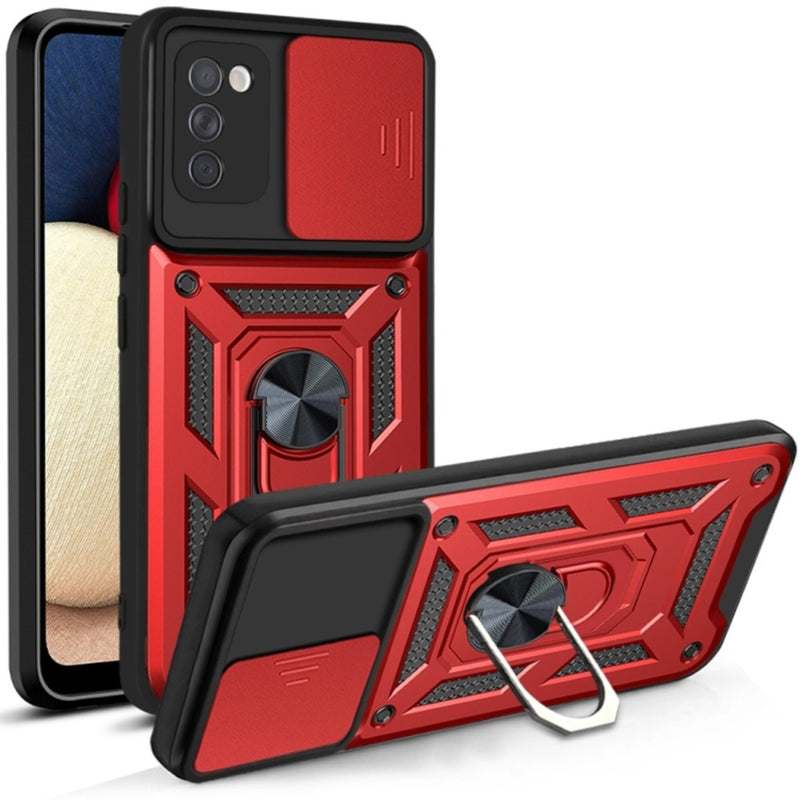 Funda Case para Samsung A11 Holder Protector Camara Rojo