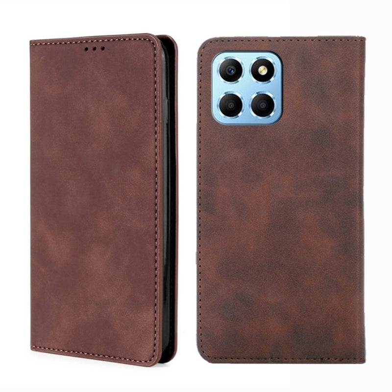 Funda Case para Honor X8 Flip Cover Marrón Antishock