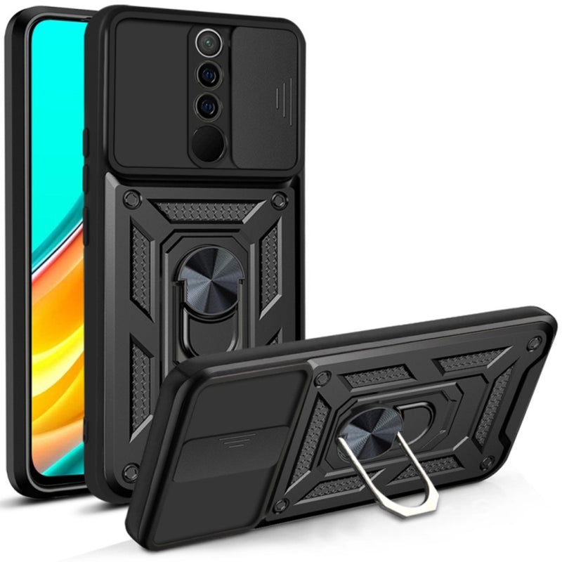 Funda Case for Xiaomi Redmi 9 Holder Protector Camara Negro