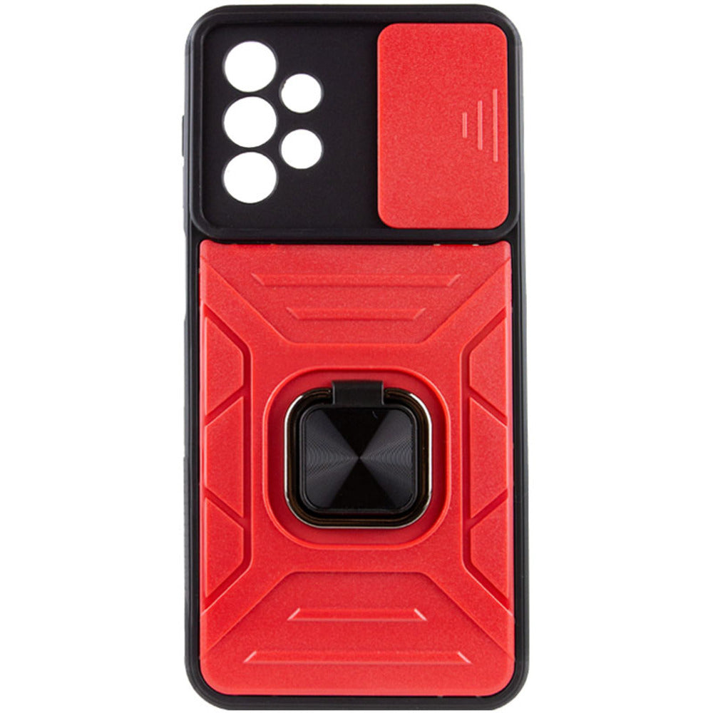 Funda Case de Samsung A33 5G Robot Rojo con Aro y Protector