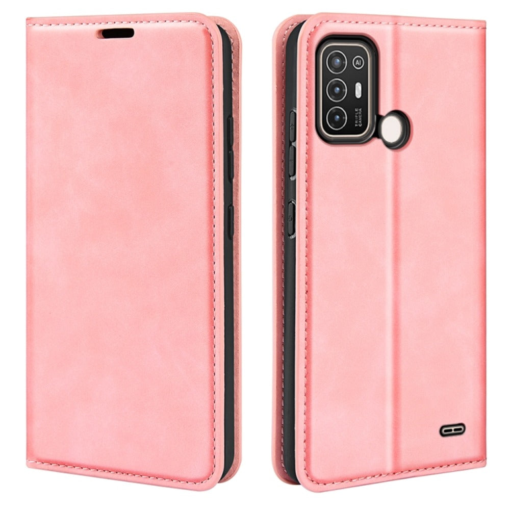 Funda Case para Zte A52 2022 Flip Cover Rosa Antishock