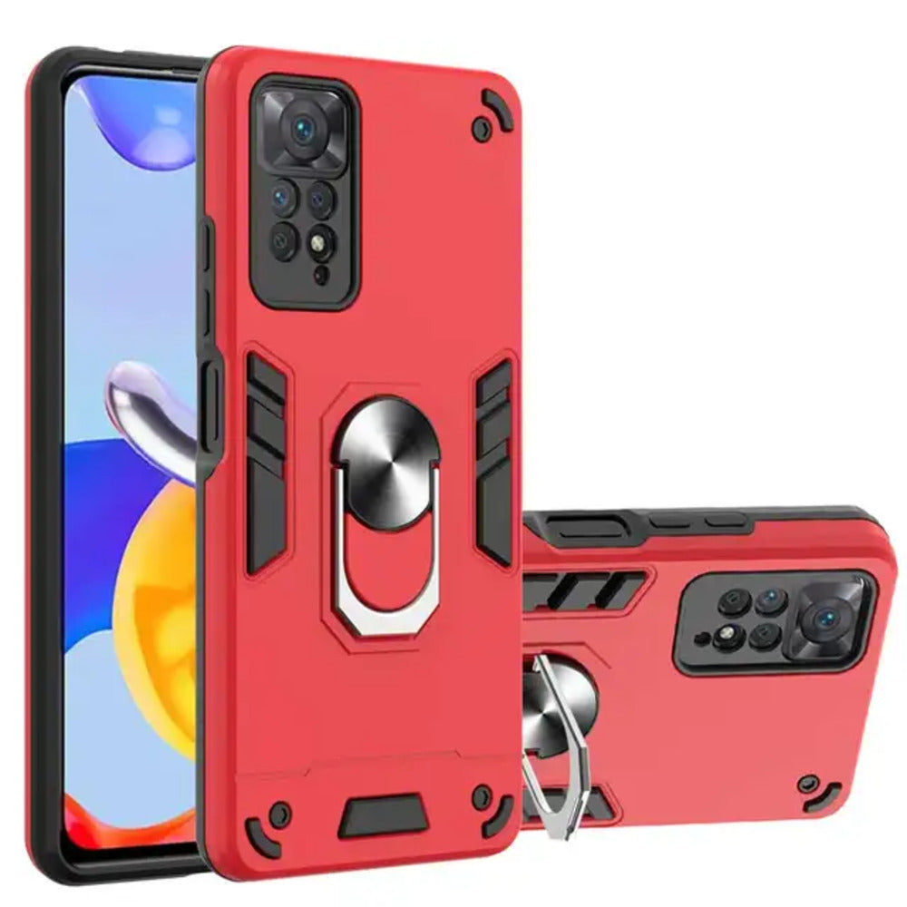 Funda para Xiaomi Poco X4 Pro 5G con Anillo Metálico Rojo