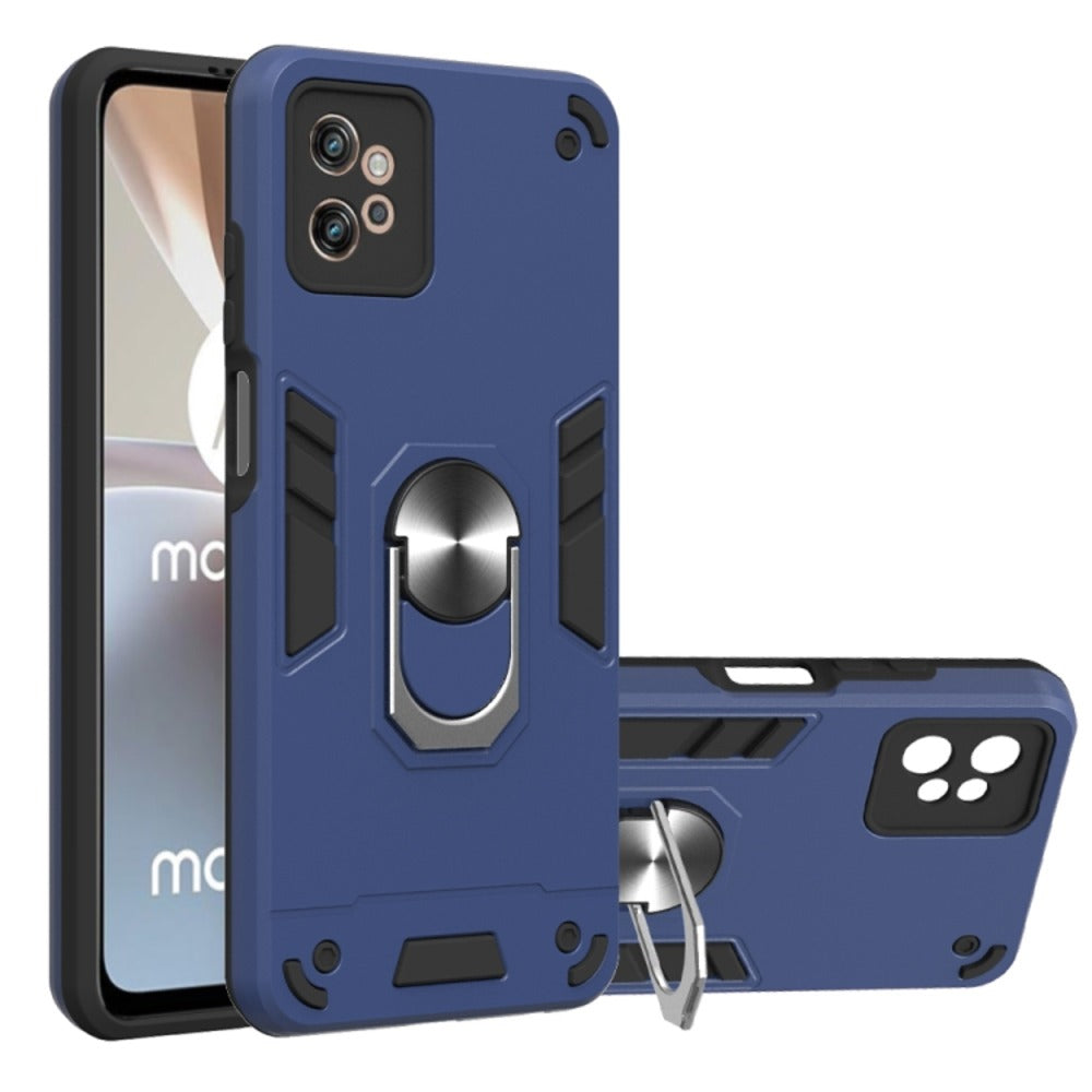 Funda Case para Motorola Moto G32 con Anillo Metálico Azul