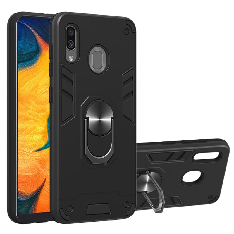 Funda de Zte A51 con Anillo Metálico Negro Antishock