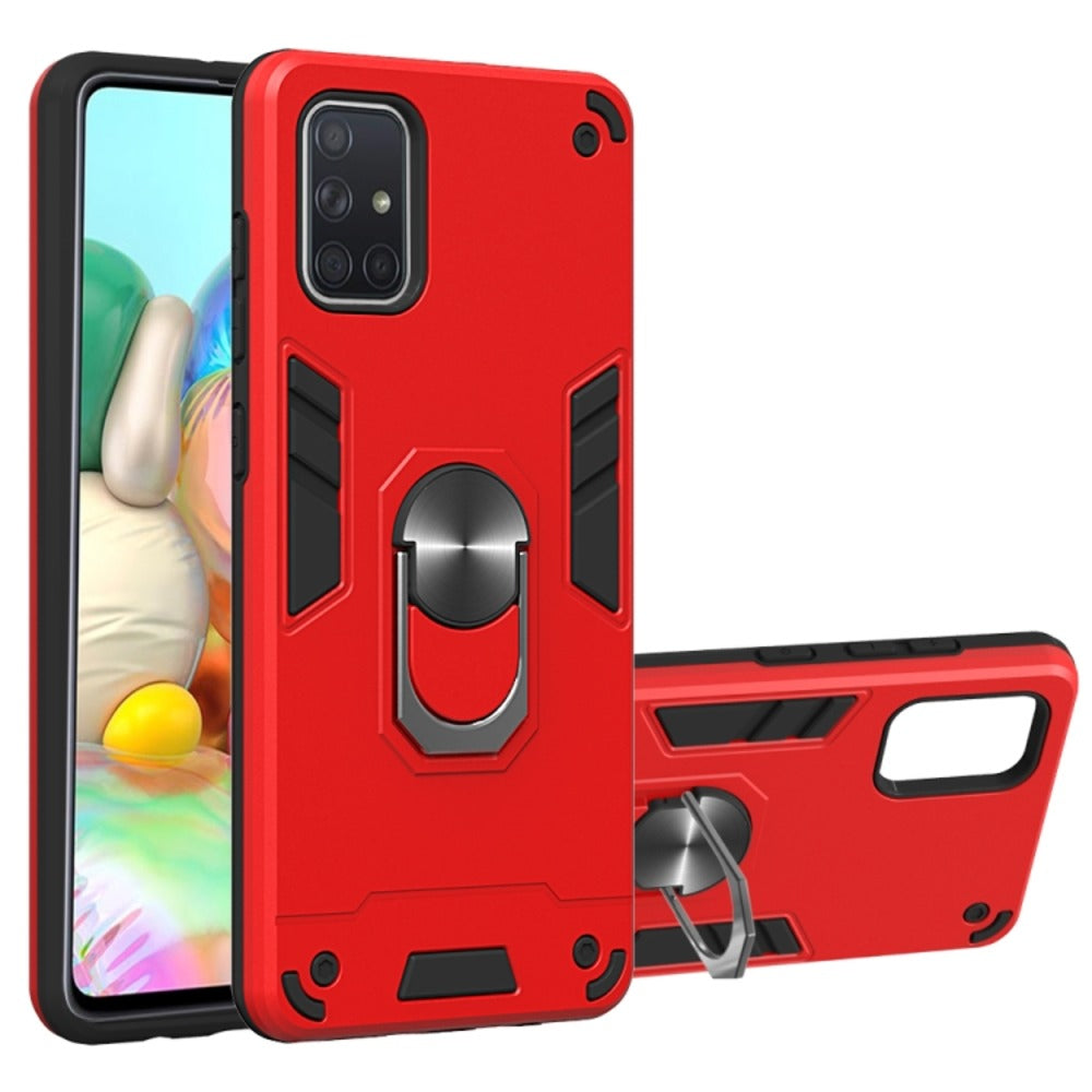 Funda para Samsung A71 con Anillo Metálico Rojo Antishock