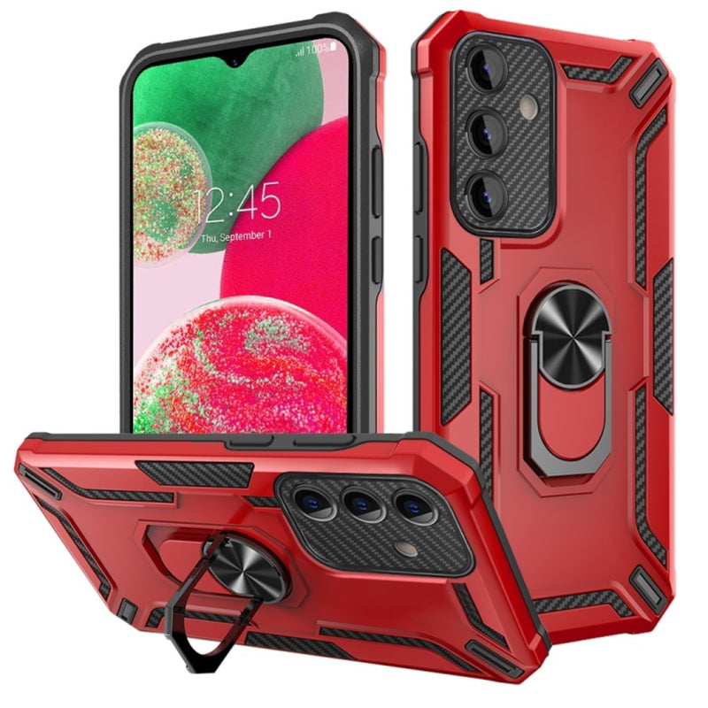 Funda Case para Motorola E13 Holder Parante con Anillo Rojo