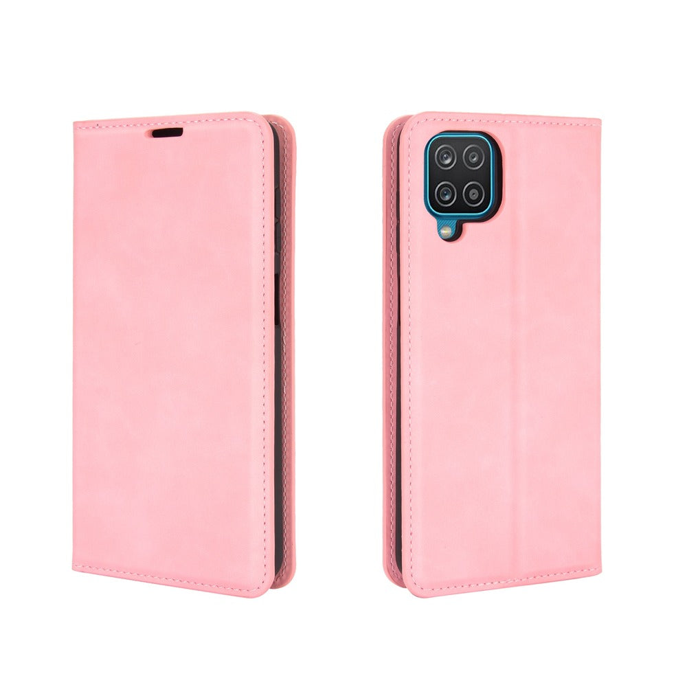 Funda Case para Samsung A12 Flip Cover Rosa Antishock