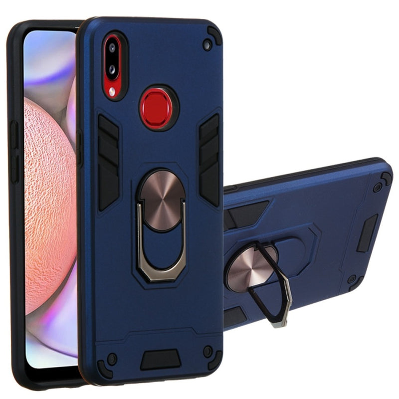 Funda para Samsung A10s con Anillo Metálico Azul Antishock