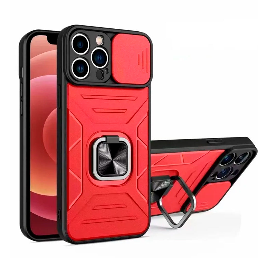 Funda para Xiaomi Redmi A2 Robot Rojo con Aro y Protector