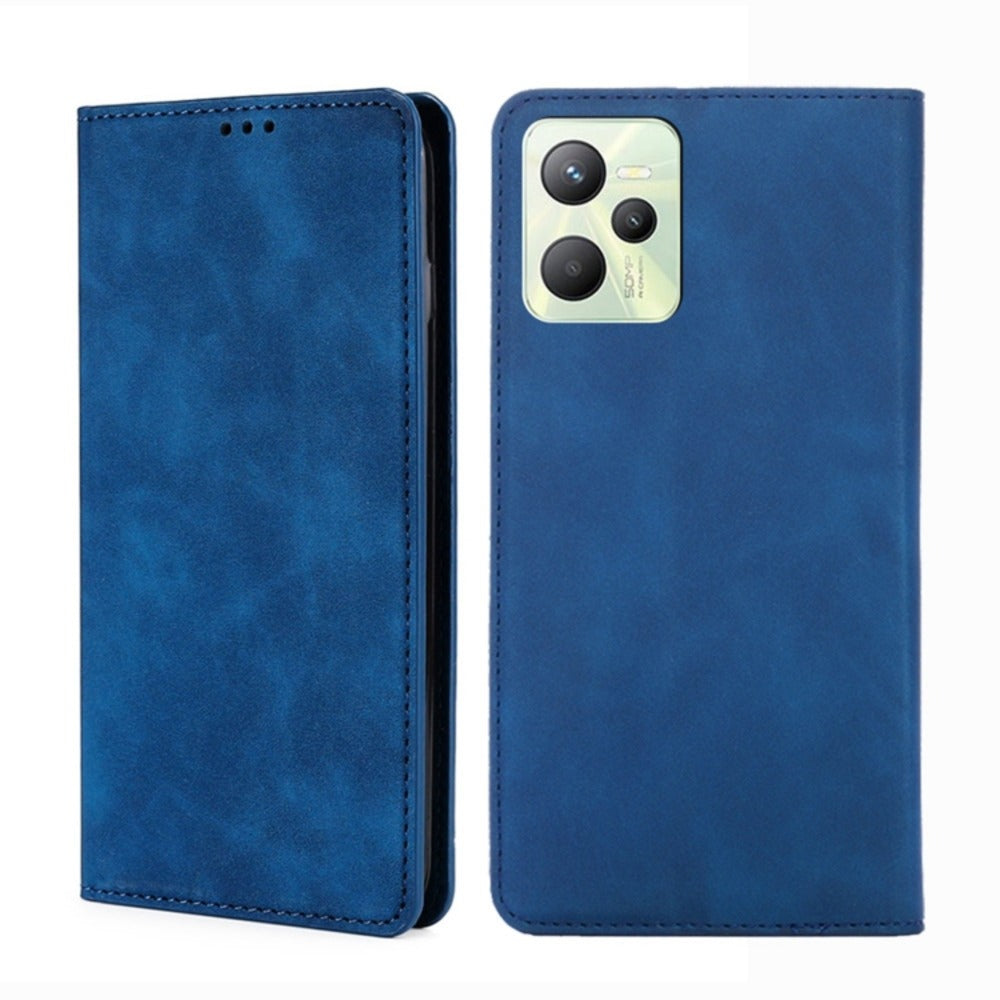 Funda Case para Realme C35 Flip Cover Azul Antishock