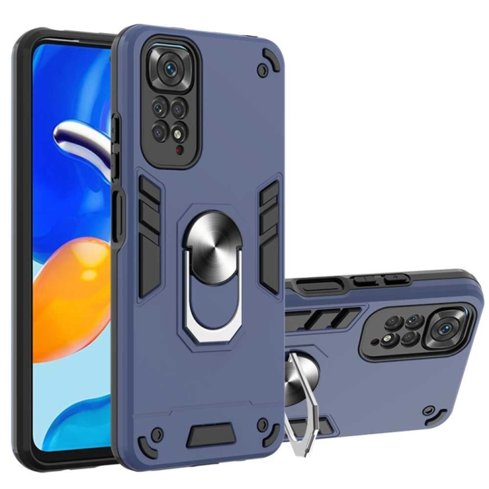 Funda for Xiaomi Redmi Note 11s 4G con Anillo Metálico Azul