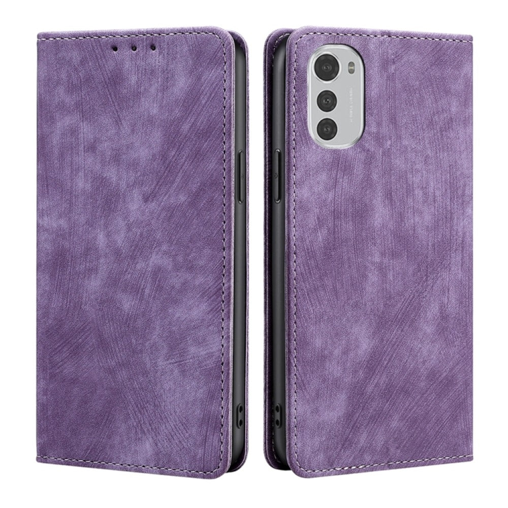 Funda Case for Motorola Moto E32 Flip Cover Lila Antishock