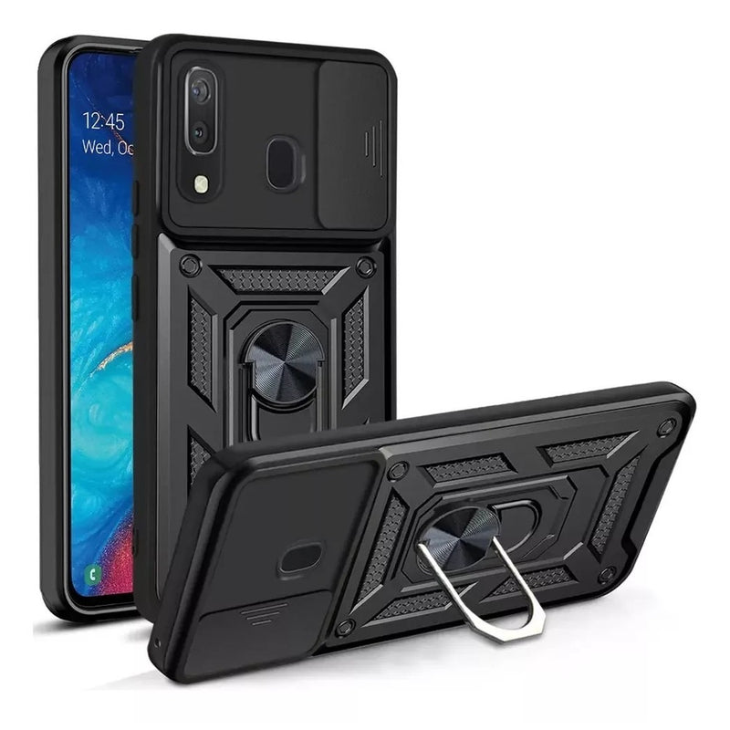 Funda Case para Samsung A30 Holder Protector Camara Negro