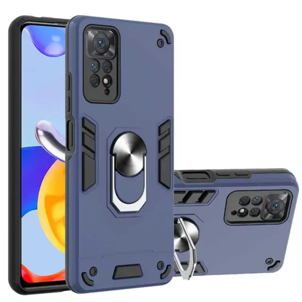 Funda para Xiaomi Poco X4 Pro 5G con Anillo Metálico Azul