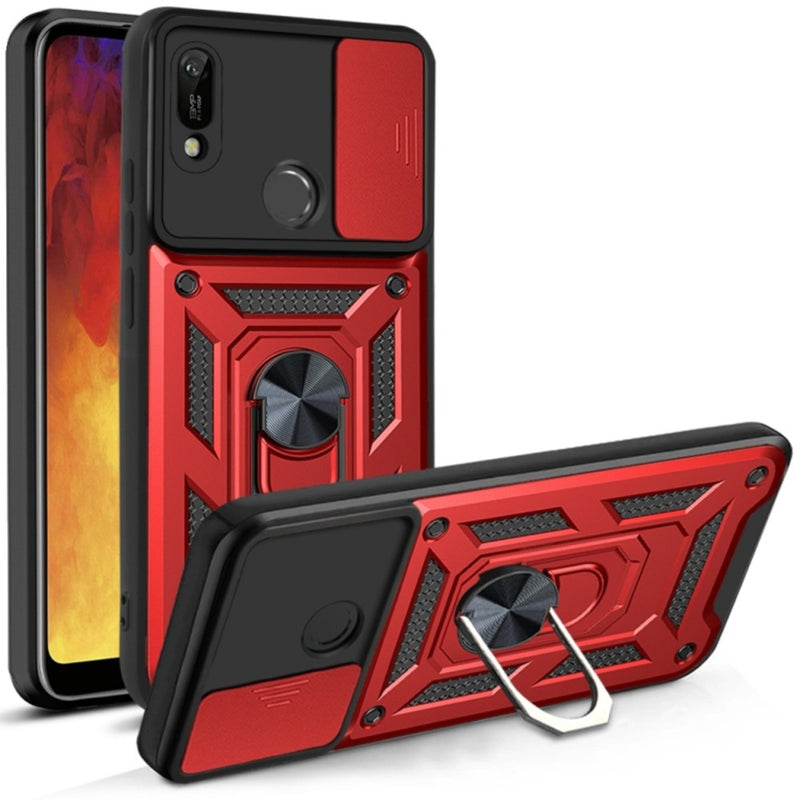 Funda Case para Huawei Y6 2019 Holder Protector Camara Rojo