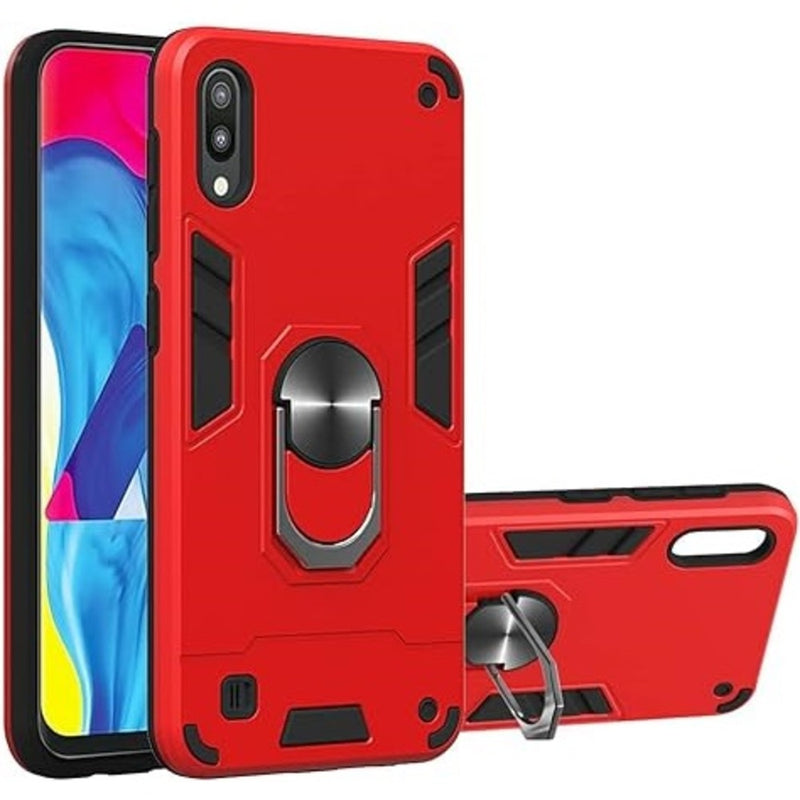 Funda para Samsung A10 con Anillo Metálico Rojo Antishock