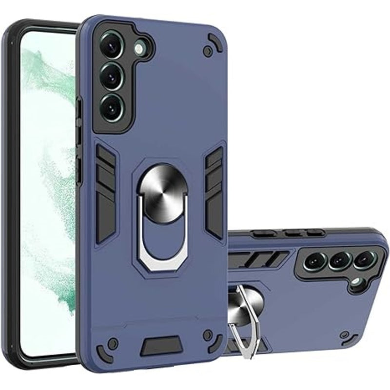 Funda para Samsung S22  con Anillo Metálico Azul Antishock