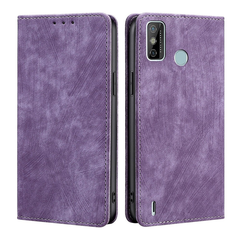 Funda Case para Tecno SPARK 6 Go Flip Cover Lila Antishock