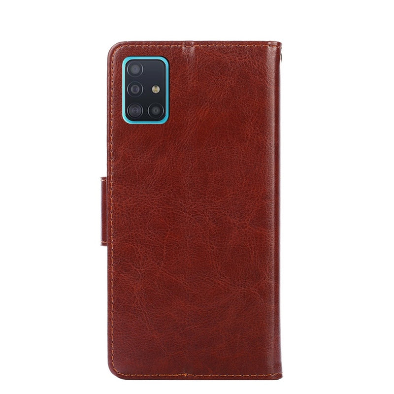 Funda Case para Samsung A51 Flip Cover Marrón Antishock