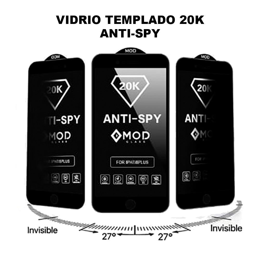 Mica para iPhone 8 Antiespía Black Edition 20K Antishock