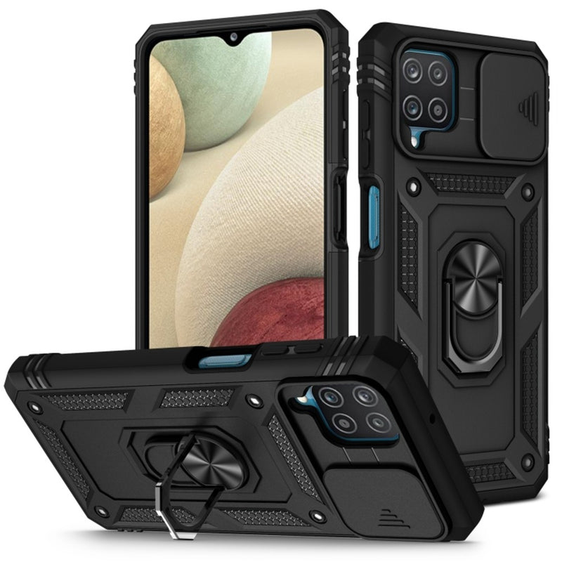 Funda Case para Samsung A12 Holder Protector Camara Negro