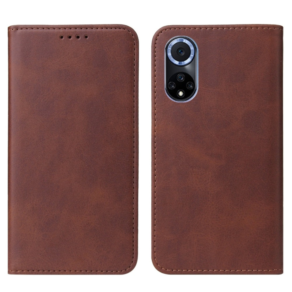 Funda Case para Huawei Nova 9 Flip Cover Marrón Antishock